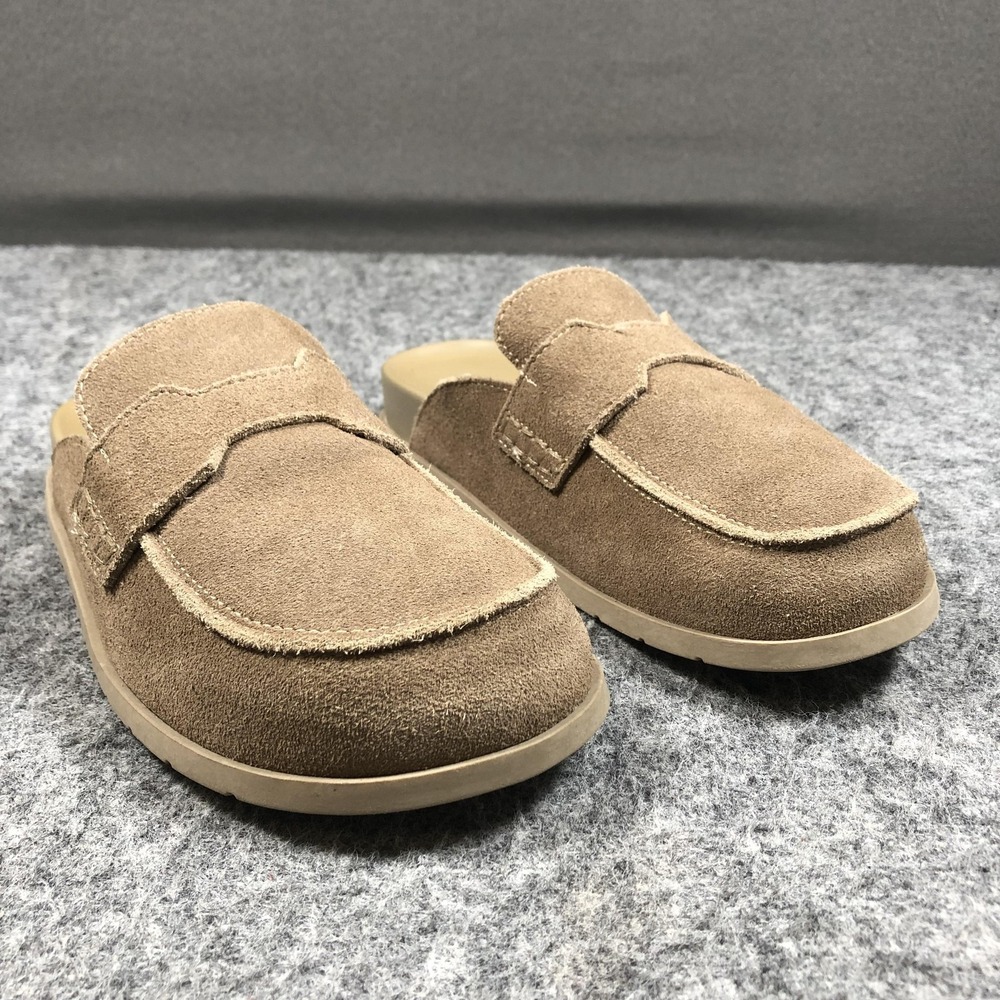 Project Cloud Slipper Shoes Mens 8.5 Brown Suede Mule Memory Foam Comfort